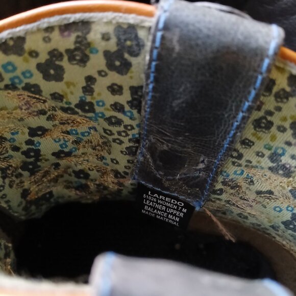 Authentic Laredo Women's Sapphyre Leather Western Booties Round Toe - Picture 2 of 13